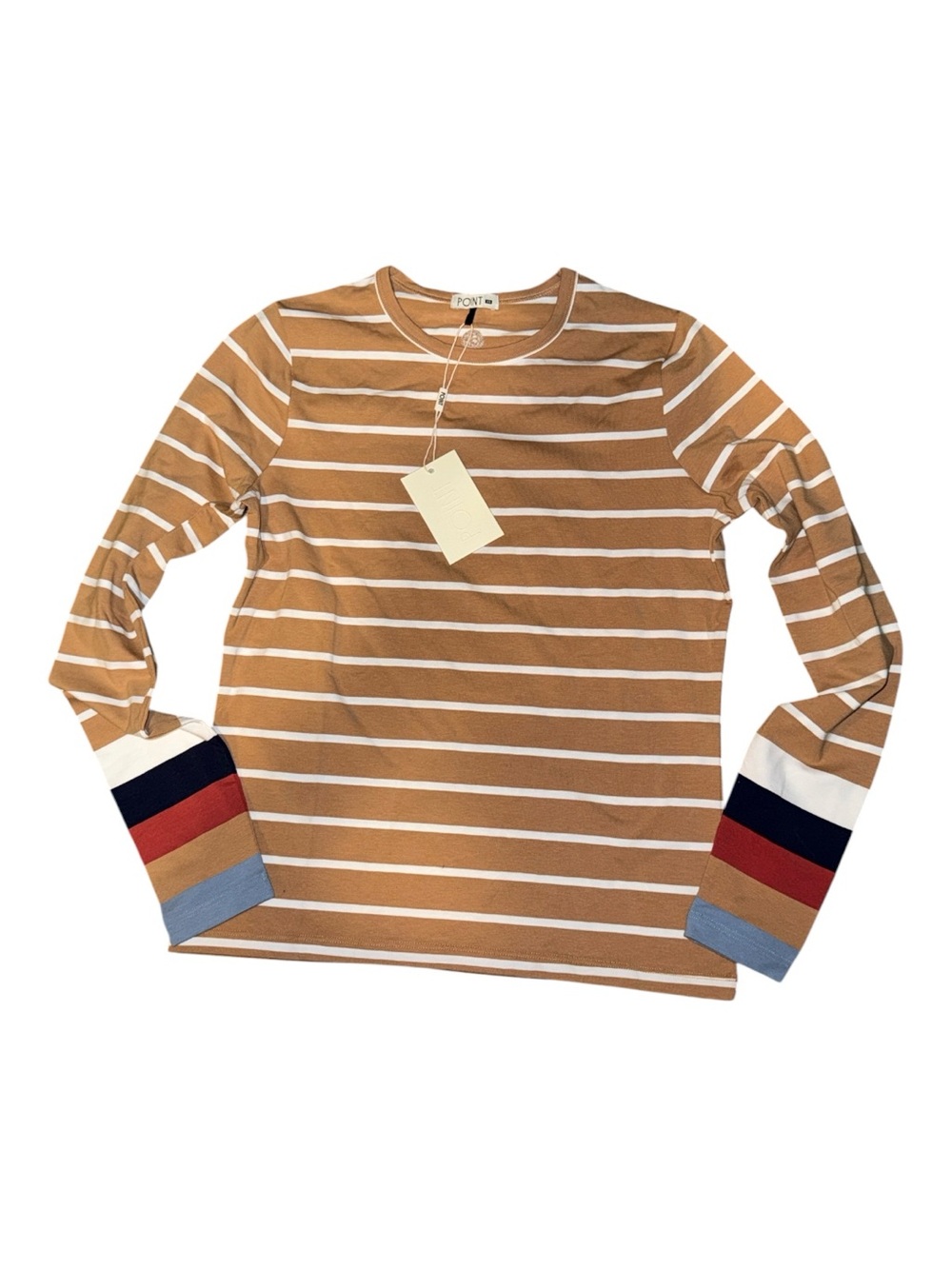 Point Cuff Stripe Tee Size XS New!
